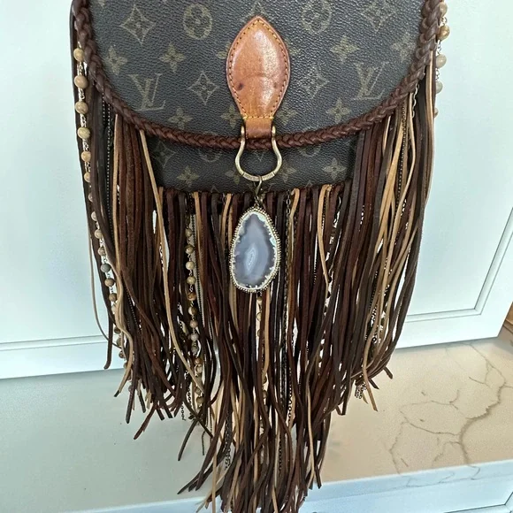 Vintage boho bag, World Traveler in dirty blonde - Picture 3 of 12